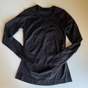Zella Black Long Sleeve Workout Top - Medium Size, Nylon-Spandex Blend
